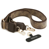 Husă pentru iPhone 17 Pro / iPhone 18 Pro, Guess Hardcase 4G Cardslot & Big Strap MagSafe, Maro