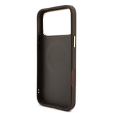 Husă pentru iPhone 17 Pro Max / iPhone 18 Pro Max, Guess Hardcase 4G Cardslot & Big Strap MagSafe, Maro