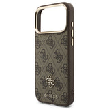 Husă pentru iPhone 17 Pro Max / iPhone 18 Pro Max, Guess Hardcase 4G Cardslot & Big Strap MagSafe, Maro