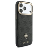 Husă pentru iPhone 17 Pro / iPhone 18 Pro, Guess Hardcase 4G Cardslot & Big Strap MagSafe, Neagră