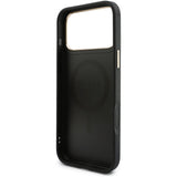 Husă pentru iPhone 17 Pro Max / iPhone 18 Pro Max, Guess Hardcase 4G Cardslot & Big Strap MagSafe, Neagră