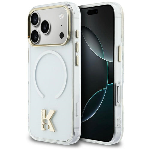 Husă pentru iPhone 17 Pro / iPhone 18 Pro, Karl Lagerfeld IML K Head Logo MagSafe, Transparentă