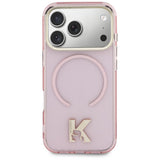 Husă pentru iPhone 18 Pro Max / iPhone 17 Pro Max, Karl Lagerfeld IML K Head Logo MagSafe, Roz