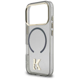 Husă pentru iPhone 17 Pro / iPhone 18 Pro, Karl Lagerfeld IML K Head Logo MagSafe, Neagră