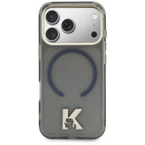 Husă pentru iPhone 17 Pro / iPhone 18 Pro, Karl Lagerfeld IML K Head Logo MagSafe, Neagră