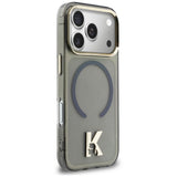 Husă pentru iPhone 17 Pro / iPhone 18 Pro, Karl Lagerfeld IML K Head Logo MagSafe, Neagră