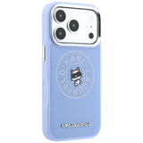 Husă pentru iPhone 17 Pro Max / iPhone 18 Pro Max, Karl Lagerfeld Leather Point & C Sketch MagSafe, Albastru deschis