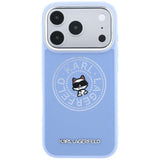 Husă pentru iPhone 17 Pro Max / iPhone 18 Pro Max, Karl Lagerfeld Leather Point & C Sketch MagSafe, Albastru deschis