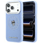 Husă pentru iPhone 17 Pro Max / iPhone 18 Pro Max, Karl Lagerfeld Leather Point & C Sketch MagSafe, Albastru deschis