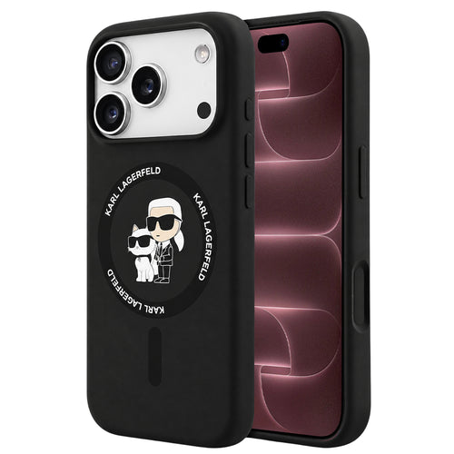 Husă pentru iPhone 17 Pro Max / iPhone 18 Pro Max, Karl Lagerfeld Silicone KC Body Ring MagSafe, Neagră