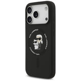 Husă pentru iPhone 17 Pro Max / iPhone 18 Pro Max, Karl Lagerfeld Silicone KC Body Ring MagSafe, Neagră