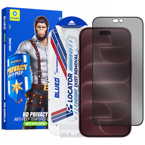 Folie telefon pentru iPhone 18 Pro Max, Blueo Anti-Peep Privacy Glass with Applicator Pro, Neagra