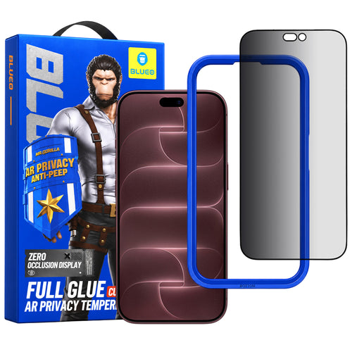 Folie telefon pentru iPhone 18 Pro Max, Blueo Anti-Peep AR Privacy 3D Curved Glass, Neagră