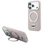 Husă pentru iPhone 17 Pro Max / iPhone 18 Pro Max, Karl Lagerfeld Leather Ring Stand 360 MagSafe, Roz