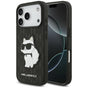 Husă pentru iPhone 17 Pro / iPhone 18 Pro, Karl Lagerfeld Saffiano Mono Patch Choupette, Albă