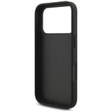 Husă pentru iPhone 17 Pro / iPhone 18 Pro, Karl Lagerfeld Saffiano Mono Patch Choupette, Albă