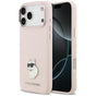 Husă pentru iPhone 17 Pro Max / iPhone 18 Pro Max, Karl Lagerfeld Silicone Choupette Metal Pin, Roz