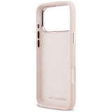 Husă pentru iPhone 17 Pro Max / iPhone 18 Pro Max, Karl Lagerfeld Silicone Choupette Metal Pin, Roz