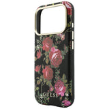 Husă pentru iPhone 17 Pro / iPhone 18 Pro, Guess Blossom Roses Print MagSafe, Neagră