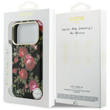 Husă pentru iPhone 17 Pro / iPhone 18 Pro, Guess Blossom Roses Print MagSafe, Neagră