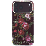 Husă pentru iPhone 17 Pro Max / iPhone 18 Pro Max, Guess Blossom Roses Print MagSafe, Bordo