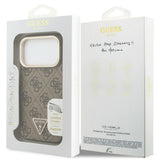 Husă pentru iPhone 17 Pro Max / iPhone 18 Pro Max, Guess Hardcase 4G Triangle Logo & Stand Camera MagSafe, Maro