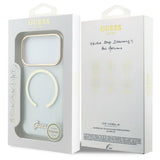 Husă pentru iPhone 17 Pro Max / iPhone 18 Pro Max, Guess IML Script Metal MagSafe, Transparentă