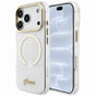 Husă pentru iPhone 17 Pro / iPhone 18 Pro, Guess IML Script Metal MagSafe, Transparentă
