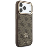 Husă pentru iPhone 17 Pro / iPhone 18 Pro, Guess Hardcase 4G Cardslot MagSafe, Maro