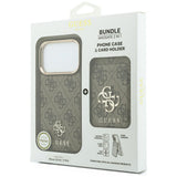 Husă pentru iPhone 17 Pro / iPhone 18 Pro, Guess Hardcase 4G Cardslot MagSafe, Maro