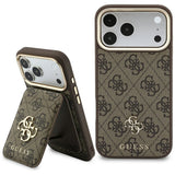Husă pentru iPhone 17 Pro / iPhone 18 Pro, Guess Hardcase 4G Cardslot MagSafe, Maro