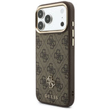 Husă pentru iPhone 17 Pro Max / iPhone 18 Pro Max, Guess Hardcase 4G Cardslot MagSafe, Maro