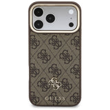 Husă pentru iPhone 17 Pro Max / iPhone 18 Pro Max, Guess Hardcase 4G Cardslot MagSafe, Maro