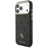 Husă pentru iPhone 17 Pro / iPhone 18 Pro, Guess Hardcase 4G Cardslot MagSafe, Neagră