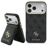 Husă pentru iPhone 17 Pro / iPhone 18 Pro, Guess Hardcase 4G Cardslot MagSafe, Neagră
