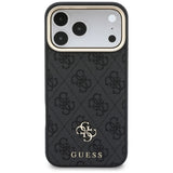 Husă pentru iPhone 17 Pro / iPhone 18 Pro, Guess Hardcase 4G Cardslot MagSafe, Neagră