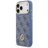 Husă pentru iPhone 17 Pro Max / iPhone 18 Pro Max, Guess Hardcase 4G Strass Logo MagSafe, Albastră
