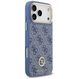 Husă pentru iPhone 17 Pro Max / iPhone 18 Pro Max, Guess Hardcase 4G Strass Logo MagSafe, Albastră