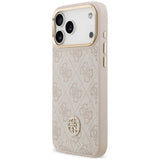 Husă pentru iPhone 17 Pro Max / iPhone 18 Pro Max, Guess Hardcase 4G Strass Logo MagSafe, Roz