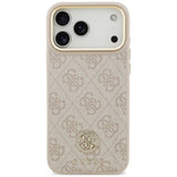 Husă pentru iPhone 17 Pro Max / iPhone 18 Pro Max, Guess Hardcase 4G Strass Logo MagSafe, Roz