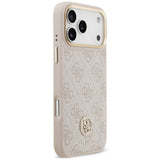 Husă pentru iPhone 17 Pro Max / iPhone 18 Pro Max, Guess Hardcase 4G Strass Logo MagSafe, Roz