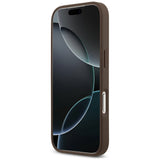 Husă pentru iPhone 17 Pro / iPhone 18 Pro, Guess Hardcase 4G Double Card Triangle, Maro