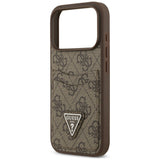 Husă pentru iPhone 17 Pro Max / iPhone 18 Pro Max, Guess Hardcase 4G Double Card Triangle, Maro