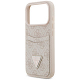 Husă pentru iPhone 17 Pro / iPhone 18 Pro, Guess Hardcase 4G Double Card Triangle, Roz
