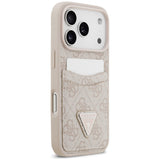 Husă pentru iPhone 17 Pro Max / iPhone 18 Pro Max, Guess Hardcase 4G Double Card Triangle, Roz