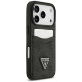Husă pentru iPhone 17 Pro Max / iPhone 18 Pro Max, Guess Hardcase 4G Double Card Triangle, Neagră