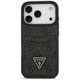 Husă pentru iPhone 17 Pro Max / iPhone 18 Pro Max, Guess Hardcase 4G Double Card Triangle, Neagră
