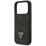 Husă pentru iPhone 17 Pro Max / iPhone 18 Pro Max, Guess Hardcase 4G Double Card Triangle, Neagră