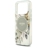Husă pentru iPhone 17 Pro Max / iPhone 18 Pro Max, Guess IML Flower & Tonal Circle MagSafe, Verde