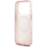 Husă pentru iPhone 17 Pro / iPhone 18 Pro, Guess IML Flower & Tonal Circle MagSafe, Roz